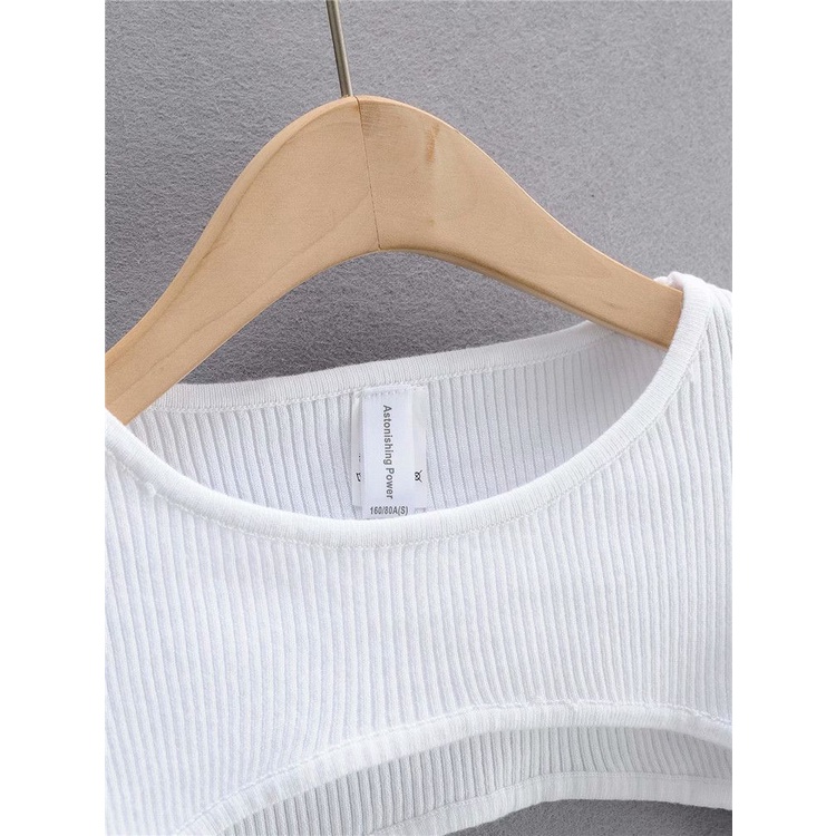 Áo Thun Thể Thao Tay Dài Cổ Tròn Siêu Ngắn Phong Cách Âu Mỹ Thời Trang Xuân Thu Cho Nữ 1203