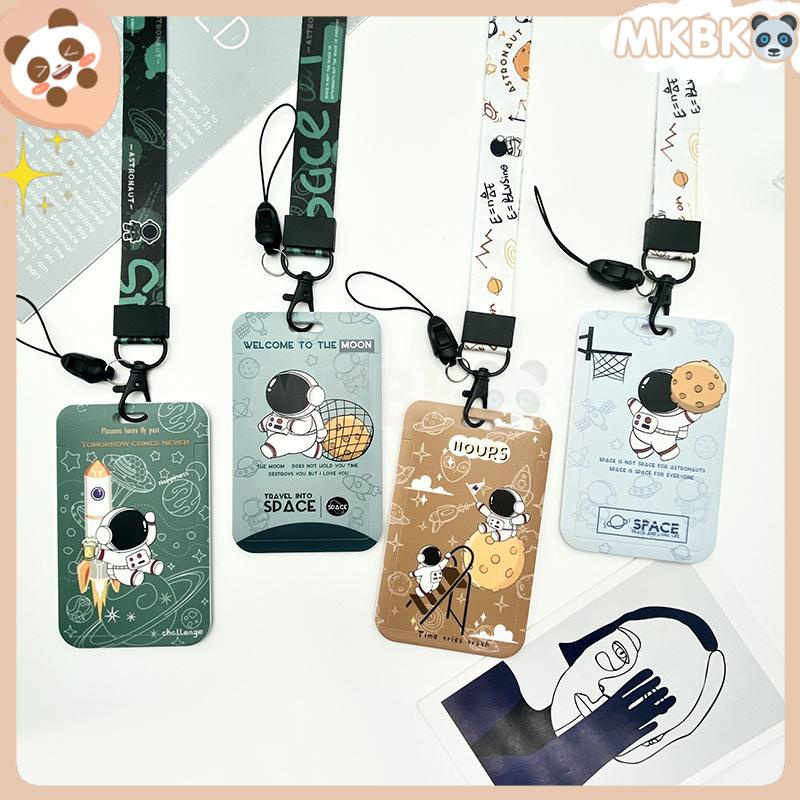 🐼 MKBK 🐼【Sản phẩm mới】 Dây đeo bảng tên Thẻ tên phi hành gia Thẻ đeo tên dây đeo thẻ co rút dễ thương Hoạt hình dây rút thẻ thẻ đeo học sinh với móc khóa bao đựng thẻ sinh viên văn phòng phẩm giá sỉ