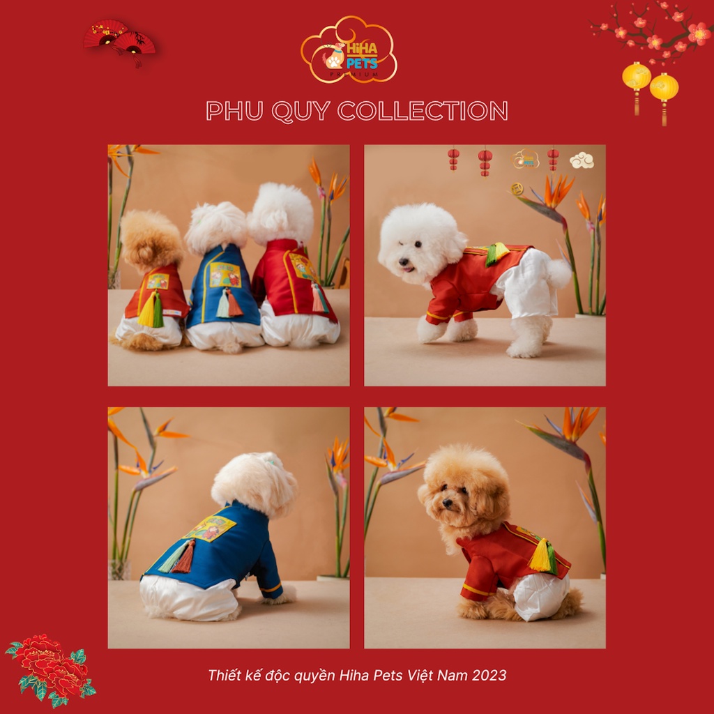 Áo Dài Tết Cho Chó Mèo Quần Áo Tết Cho Thú Cưng Thiết Kế Thời Trang Cao Cấp Hiha Pets.