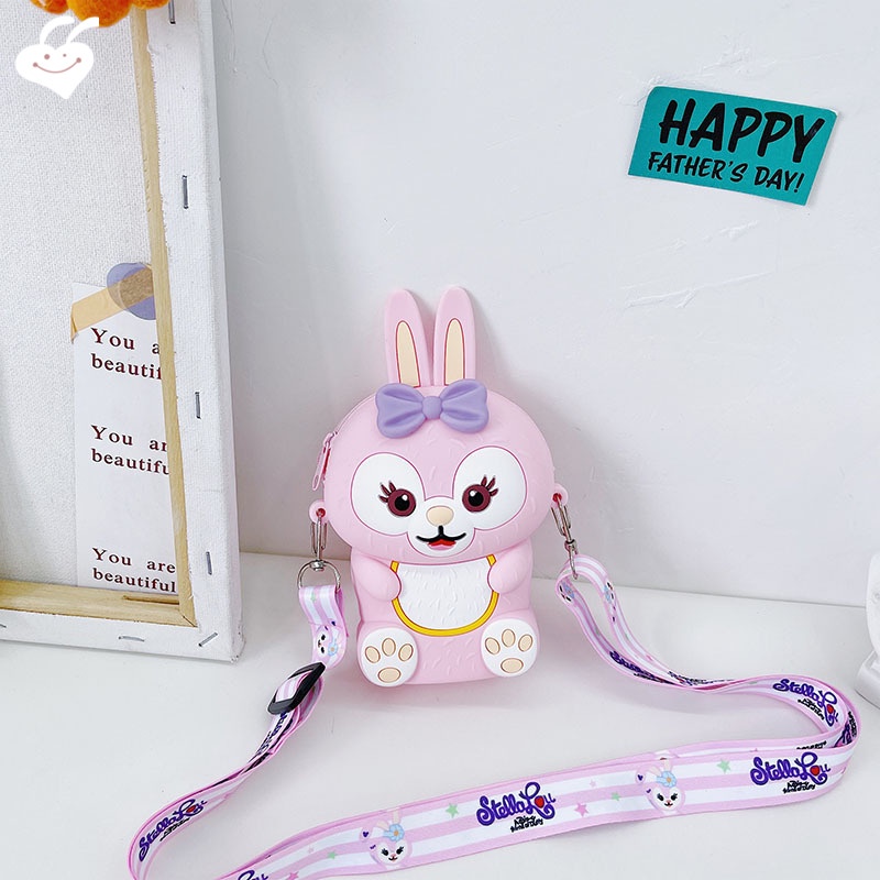 Túi Silicone Đeo Chéo Hình Thỏ Con Xinh Xắn Cho Nữ
