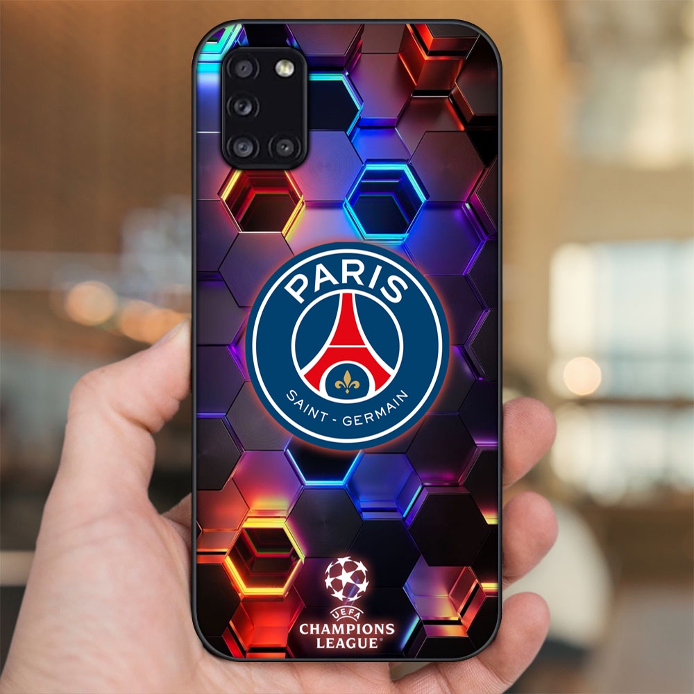 Ốp lưng Samsung A31 viền đen in hình CLB Bóng Đá PSG Paris Saint Germain