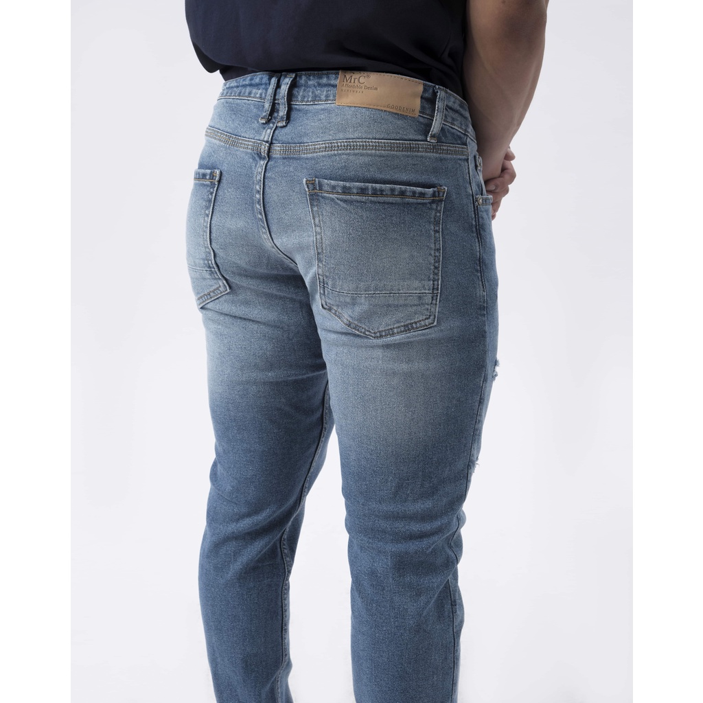 Quần jean nam xanh cao cấp MENFIT 0401 chất denim co giãn nhẹ 2 chiều, chuẩn form, thời trang