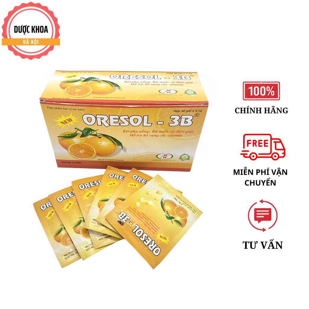 Oresol 3b bù nước điện giải vị cam dễ uống