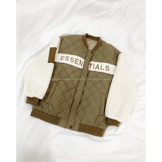 Áo Bomber ESSENTIAL Phối Tay Lông Cừu