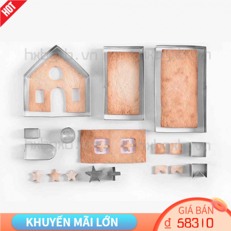 Khuôn Cắt Bánh Quy Hình Ngôi Nhà Gừng Bằng Thép Không Gỉ