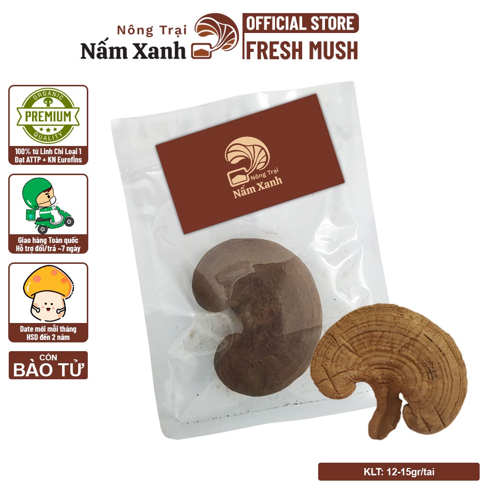 [NX Gift] Nấm Linh Chi Đỏ Nguyên Tai (1 Tai 12gr) Còn Bào Tử Tốt Cho Sức Khỏe - Nông Trại Nấm Xanh