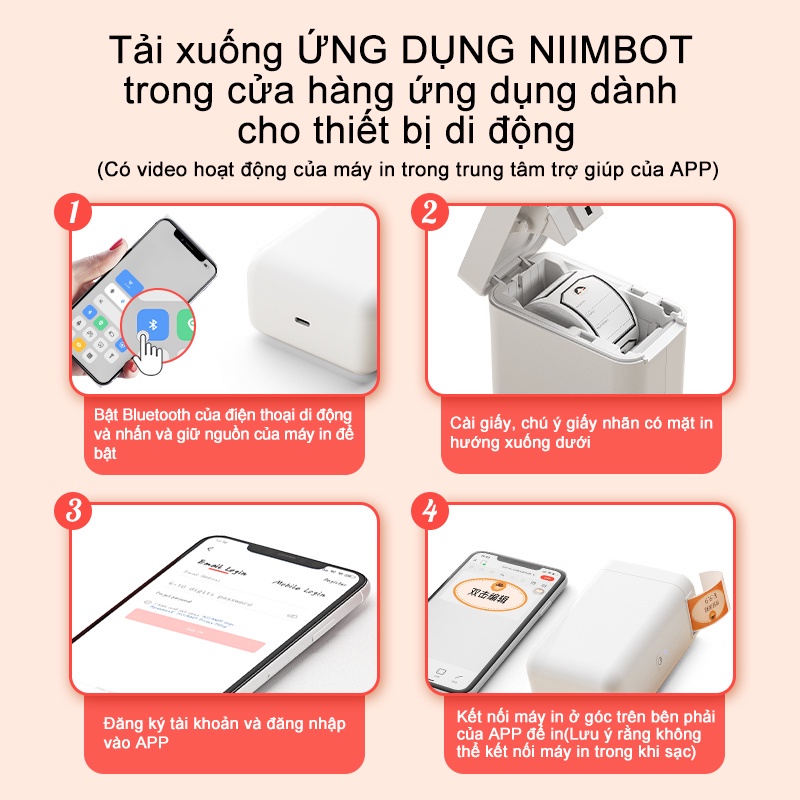 Bộ máy không dây và cuộn nhãn dán Niimbot D101 không mực in nhiệt (có bán lẻ)