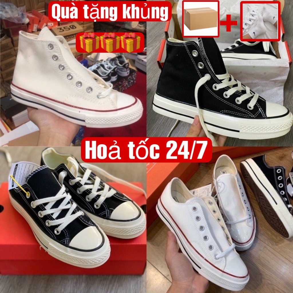 Giày Sneaker _Convers _Chuck Taylor 1970s, Giày _Converse Đen Trắng Hàng Cao Cấp Full Box + Bill