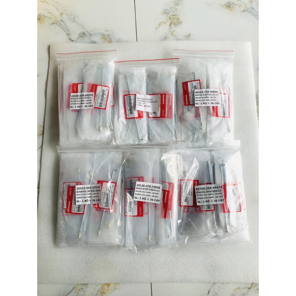 Bộ căm  trước sau Dream - Wave - ZX - RS - Future 1 - S110 Zin chính hãng honda Việt Nam