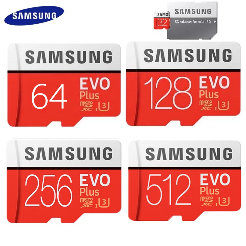 SAMSUNG Thẻ Nhớ Micro SD 32GB 64GB C10 TF MicroSD SDXC 128GB 256GB 512GB U3 4K Cho Điện Thoại / Máy Ảnh Drone