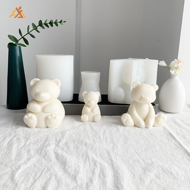 Khuôn Silicon Làm Nến / Sô Cô La / Đá Viên / Thạch Hình Gấu Béo Dễ Thương DIY