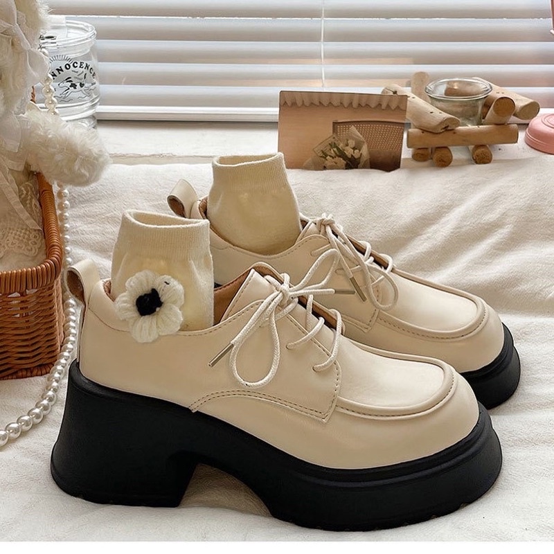 GIÀY OXFORD MŨI VUÔNG BUỘC DÂY ĐẾ 5CM-MOZZY SHOES