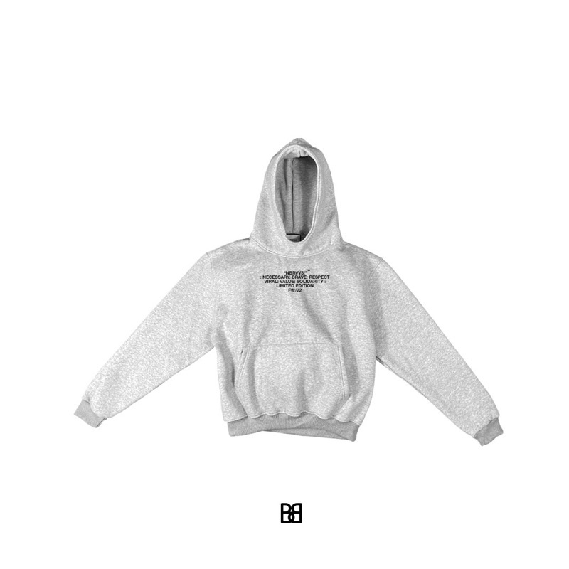 Áo Hoodie Baravas Form Boxy/ Gray - Version Premium