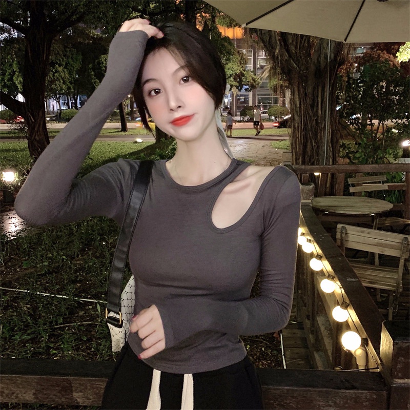 IELGY  IELGY Áo Thun Cổ Tròn Màu Trơn Thời Trang Dành Cho Nữ