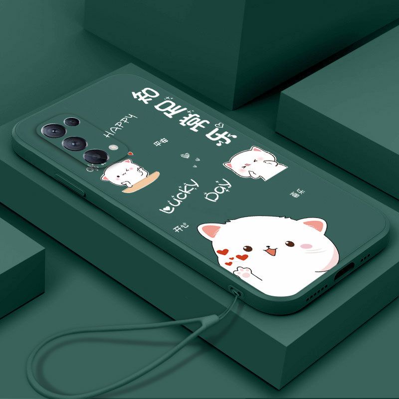Ốp Điện Thoại Silicon Chống Trượt Chống Bụi Hình Mèo Dễ Thương Cho Oppo reno 4 reno 4 pro reno 4 se reno 5 reno 5 pro reno 5 pro plus