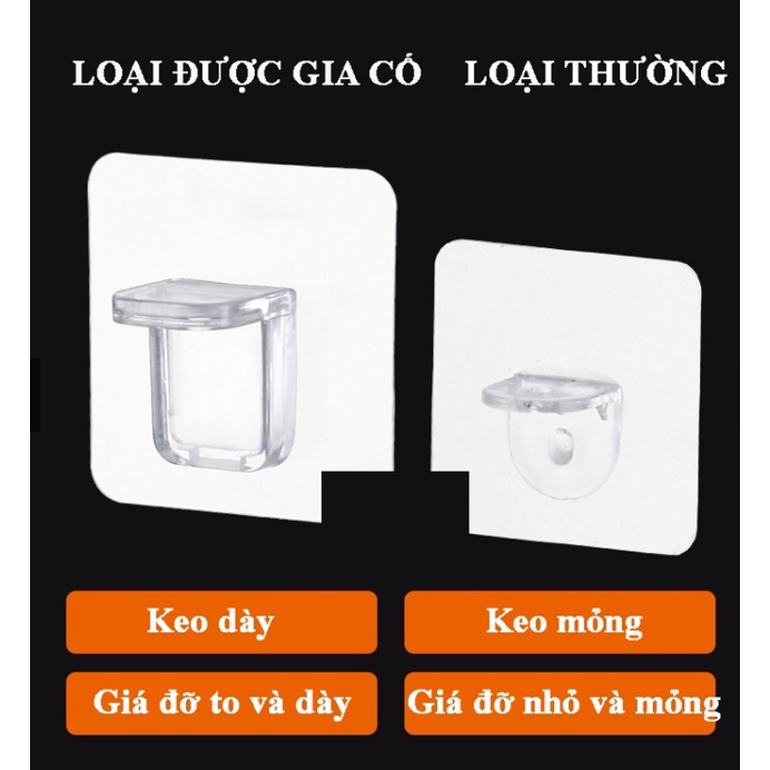 Miếng Dán Chốt Đỡ Kệ Gỗ Treo Tường, Ke Góc Chữ L , Móc Dán Tường Kê Tấm Chia Ngăn Tủ TH6