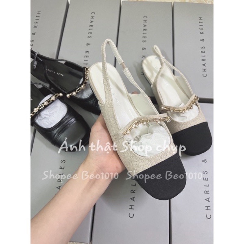 Giày bệt nữ mũi vuông hở gót