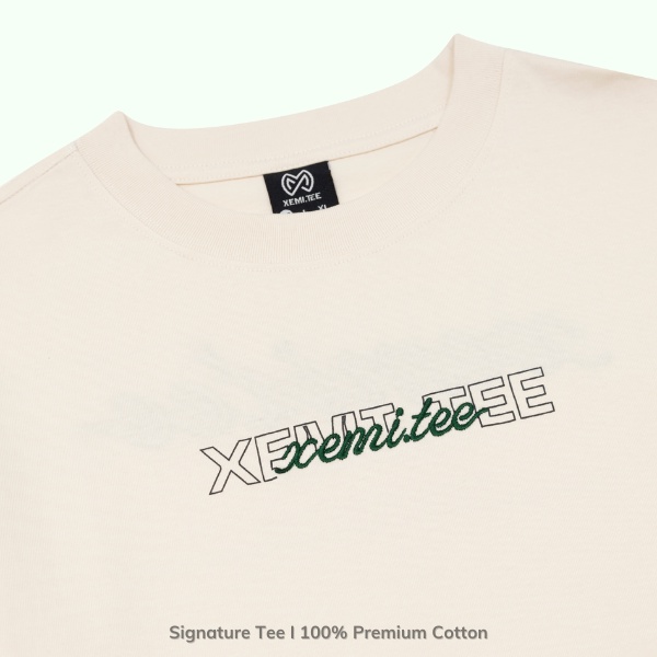 Áo thun local brand Xemi.tee form unisex dòng Signature Tee ver 1.0 giá rẻ màu kem