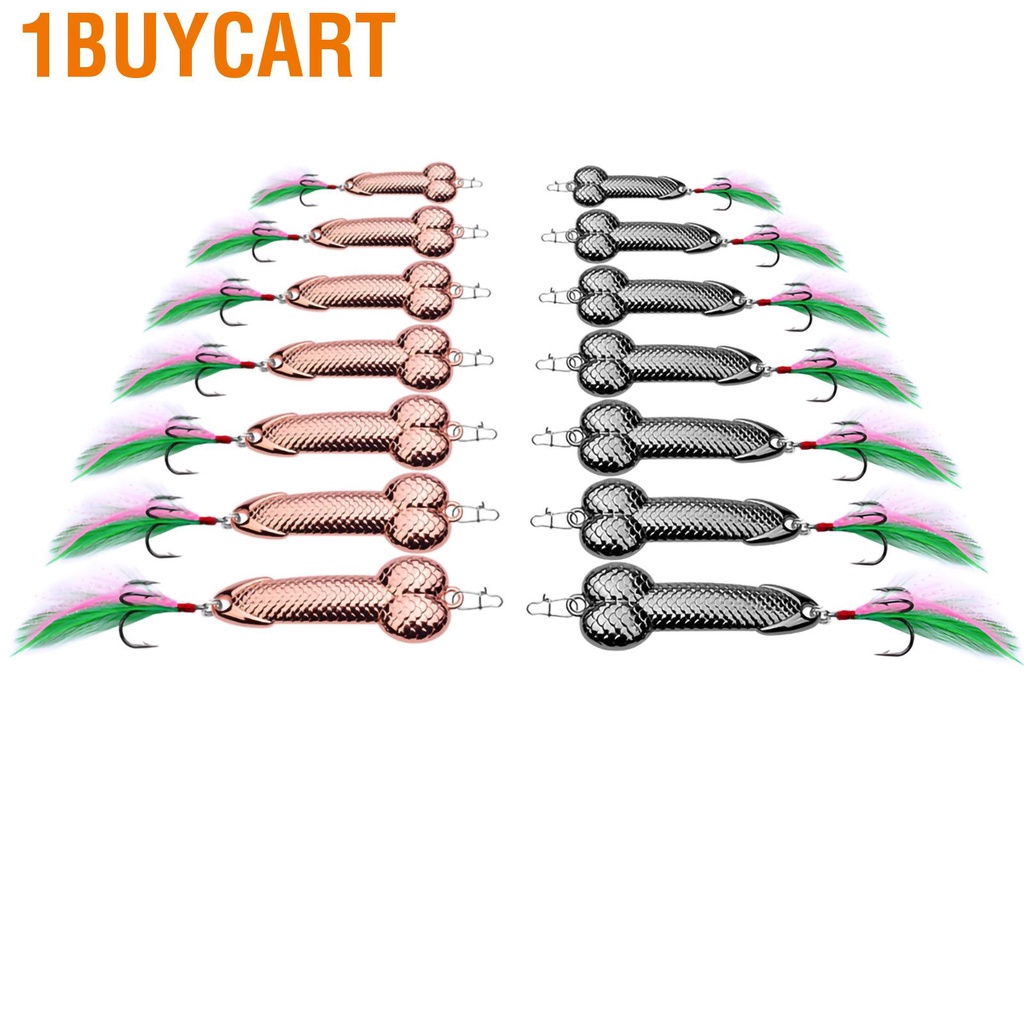 1buycart Sequins Spoon Fishing Lures with Feather Hook Metal Bait for Freshwater and Seawater