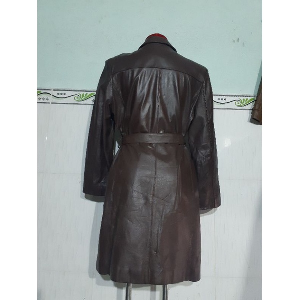 áo da bò dày mềm màu nâu