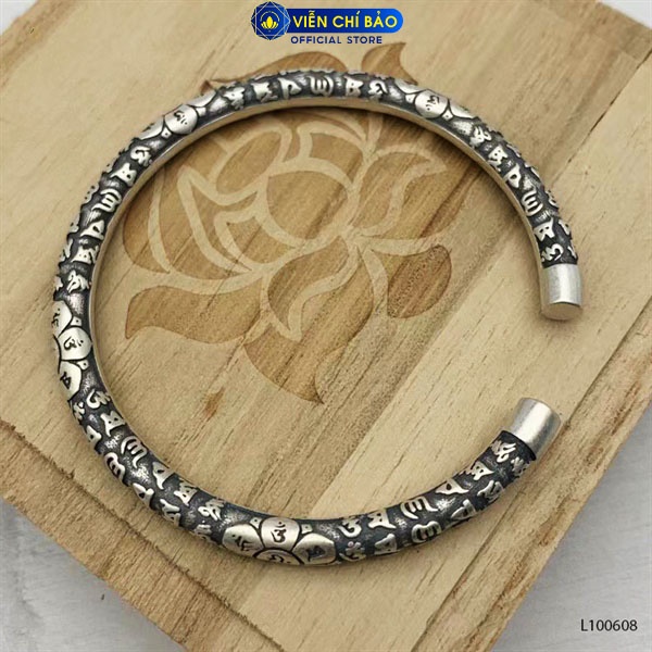 Kiềng lục tự đại minh chú liên hoa chất liệu bạc thái thời trang phụ kiện trang sức Viễn Chí Bảo L100608