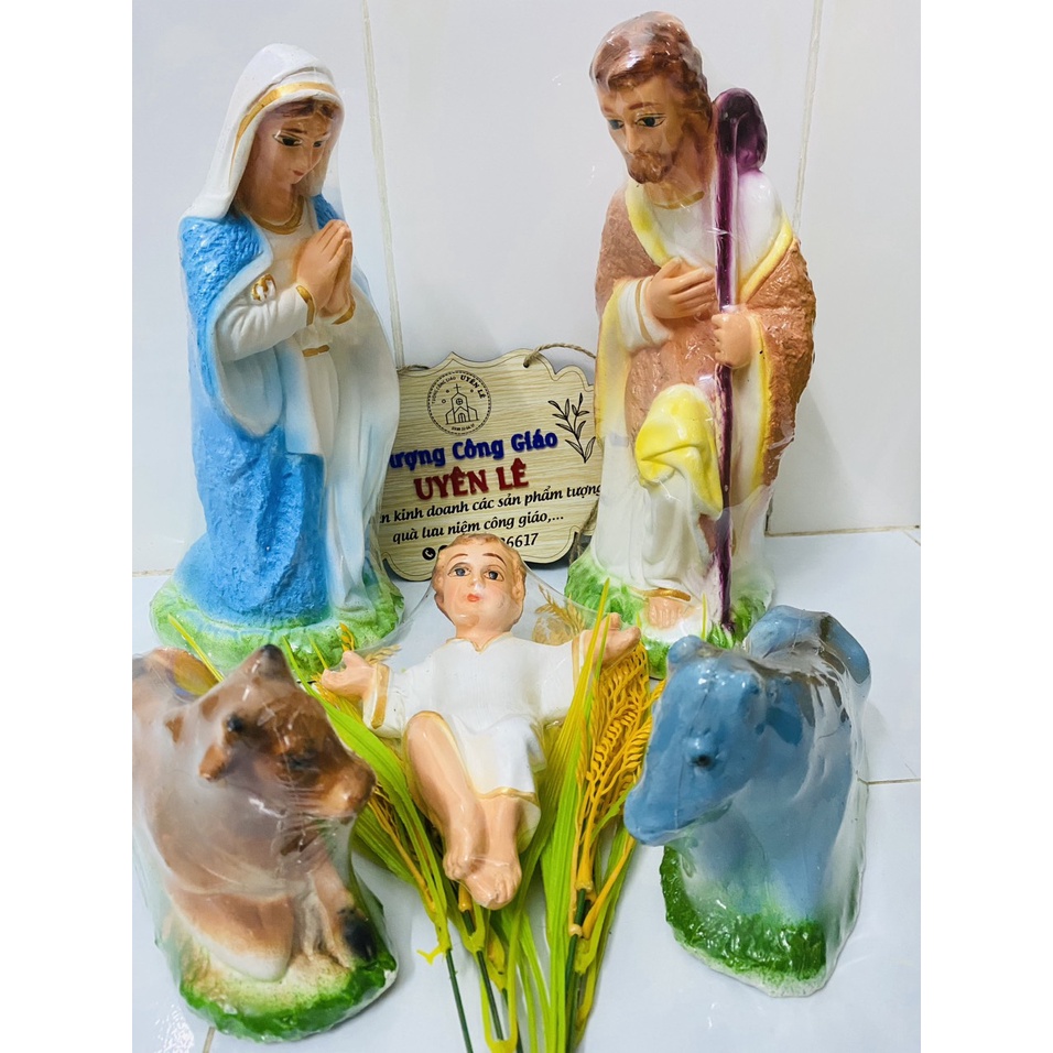 💥Giáng Sinh💥 Bộ Tượng Chúa Giáng Sinh thạch cao 30cm