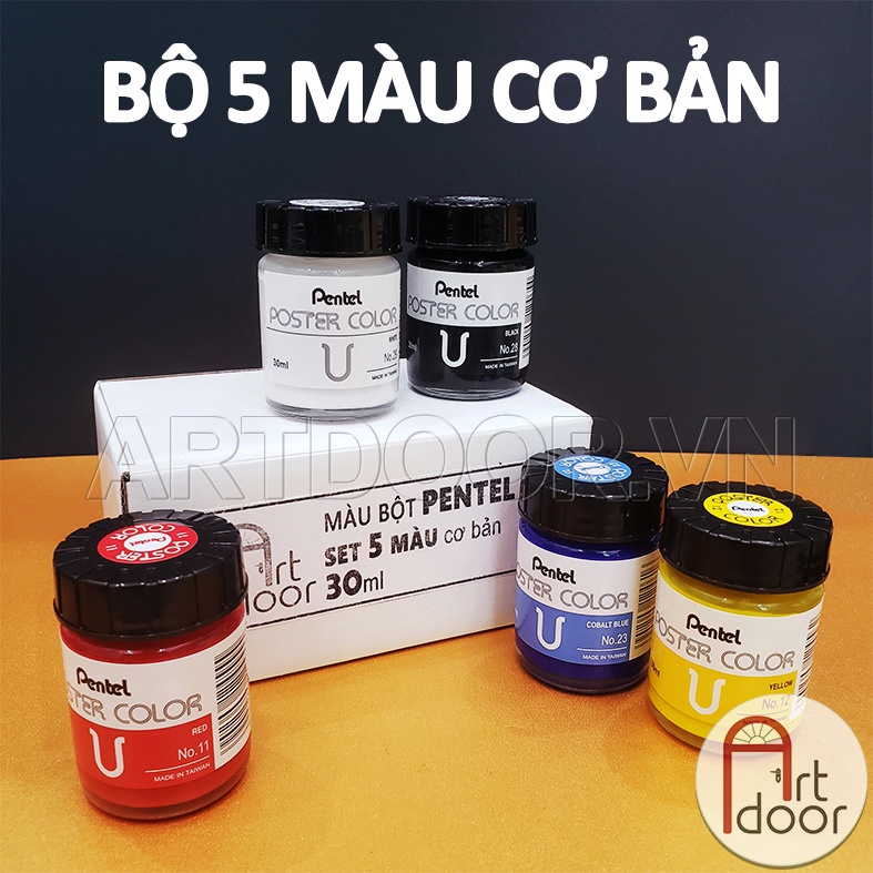 Bộ màu vẽ Poster PENTEL Postercolor dạng Hũ (hộp giấy)