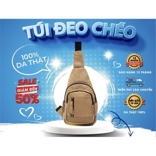 Túi đeo chéo nam da bò thật lcnmv02 cao cấp sang trọng ảnh thật màu vàng bò