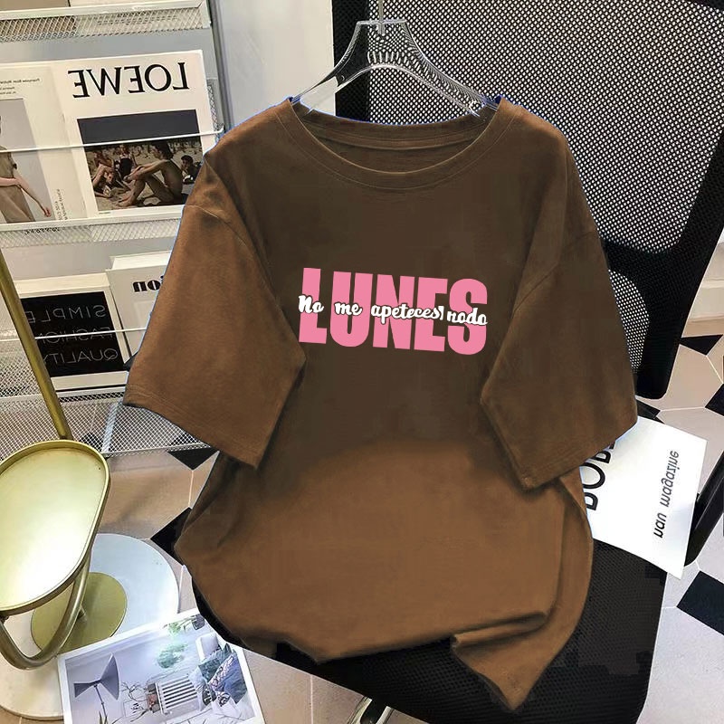 Áo thun FASHMILY 100% cotton tay ngắn dáng rộng phong cách thời trang Hàn Quốc mới 2023