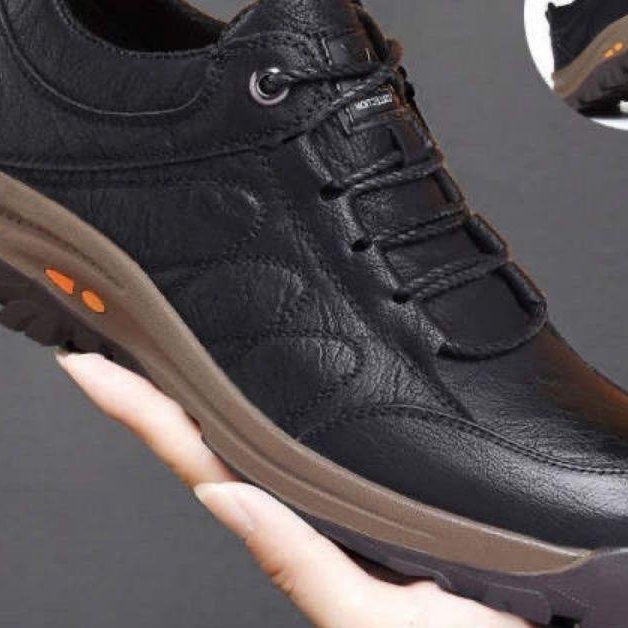 Giày Da 100% Đế Mềm Chống Trượt Thời Trang Thu Đông Cho Nam Trung Niên