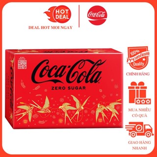 Thùng 24 Lon Nước Giải Khát Không Đường Coca Cola Zero 320ml/Lon