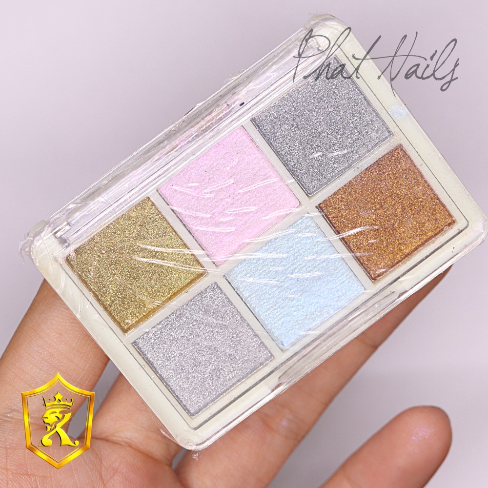 Hộp nhũ tráng gương nén 6 màu