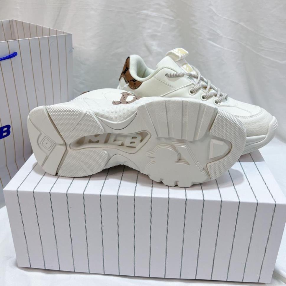 Giày thể thao sneaker MLB Bigball Chunky Mono Heel New York_BEST , MLB NY , Chữ B nâu
