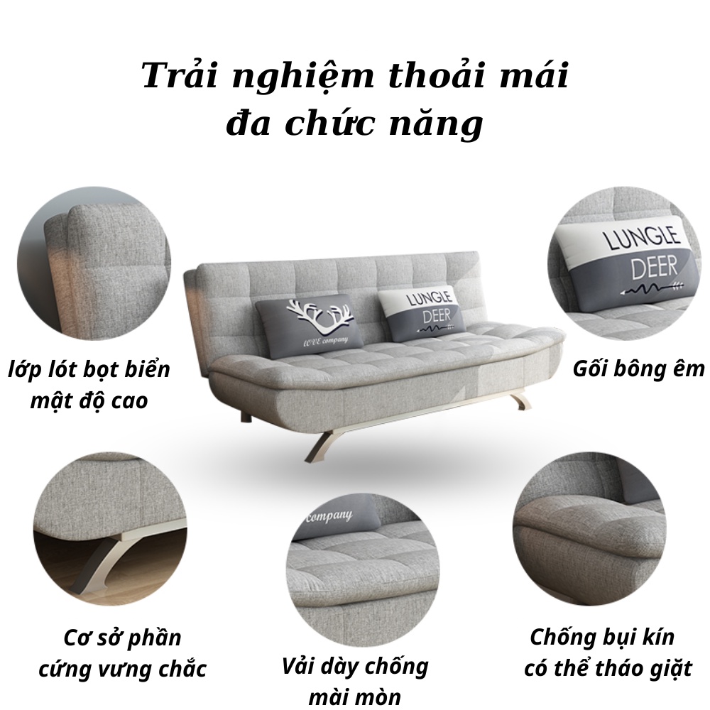 Ghế Sofa Giường Loại 1m2 HP68 , Ghế Sofa Bed Khung Thép Chịu Lực, Chọn Màu Và Chất Liệu Theo Yêu Cầu | BigBuy360 - bigbuy360.vn