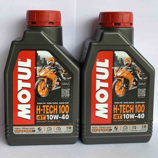 2 Chai Nhớt Motul H-tech 10W40 Tổng Hợp Cho Xe Số Và Côn Tay Thể Thao