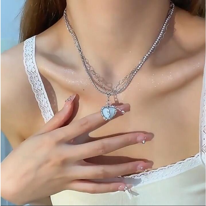 Vòng Cổ Choker Mặt Trái Tim Thời Trang Cho Nữ