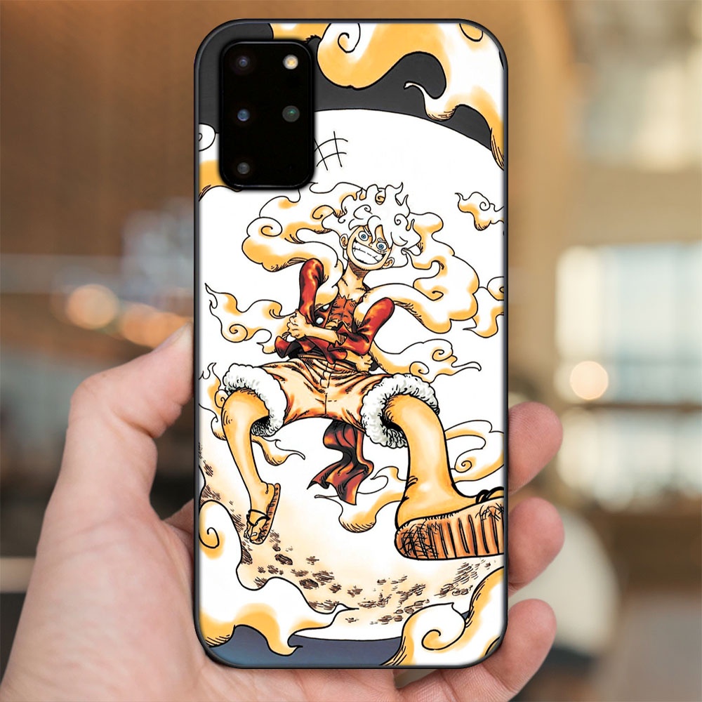 Ốp lưng Samsung S20 Plus viền đen in hình Luffy Gear 5 Nika One Piece Đảo Hải Tặc