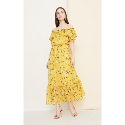 Vero Moda đầm maxi bẹt vai họa tiết hoa new tag