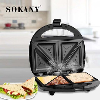 Máy nướng bánh mỳ SOKANY, Máy kẹp bánh sandwich nhỏ gọn, nướng bánh siêu tốc