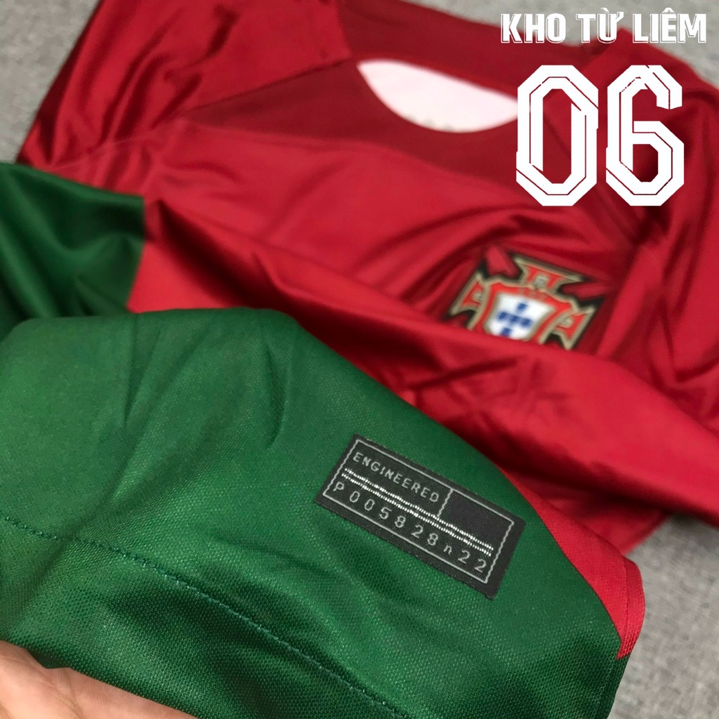 Đồ đá banh - bộ quần áo đá bóng nam đội tuyển Bồ Đào Nha 2 màu xanh đỏ chất vải fex thái cao cấp