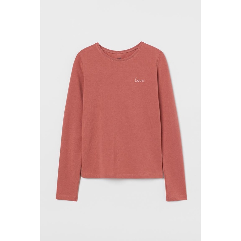 Áo Thun Áo Phông Nữ Tay Dài Cổ Tròn Thun Organic Cotton Chữ Love Trái Tim HM Nhiều Màu Trangnauth F173