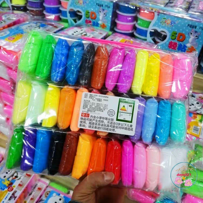 Đất Sét, Đất Nặn Tự Khô Siêu Nhẹ 12-36 Màu An Toàn.Nguyên liệu làm slime bơ slam mây
