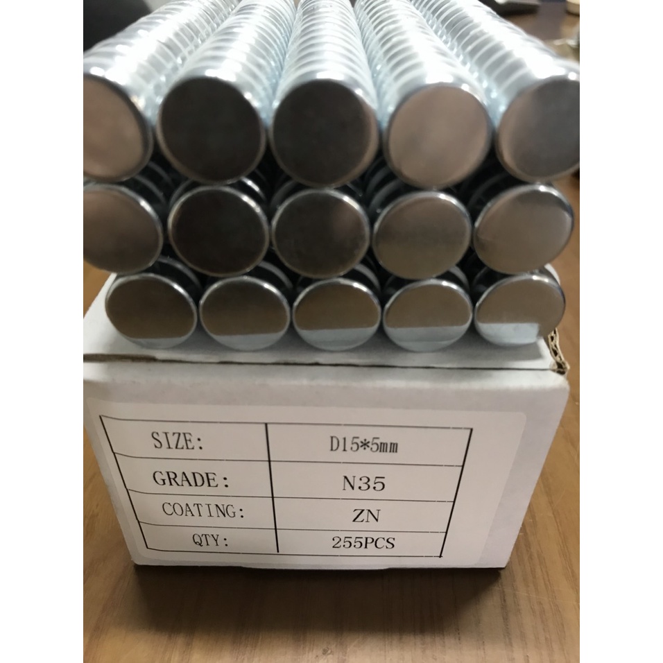 Nam châm viên trắng Neodymium D15x5mm và D20x5