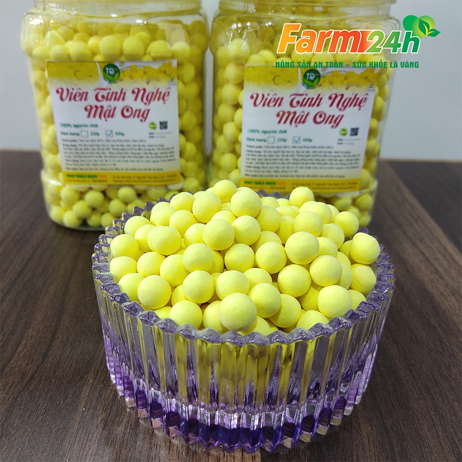 Viên tinh nghệ mật ong chúa, giảm đau dạ dày đại tràng, chống lão hóa, đẹp da [250 gr - 500 gr] I Farm 24h