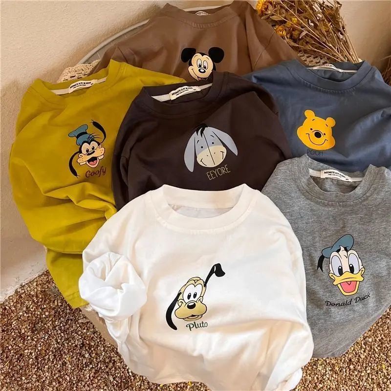 Áo Thun Cotton Tay Dài Dáng Rộng Mẫu Mới 2022 Thời Trang Xuân Thu Cho Bé
