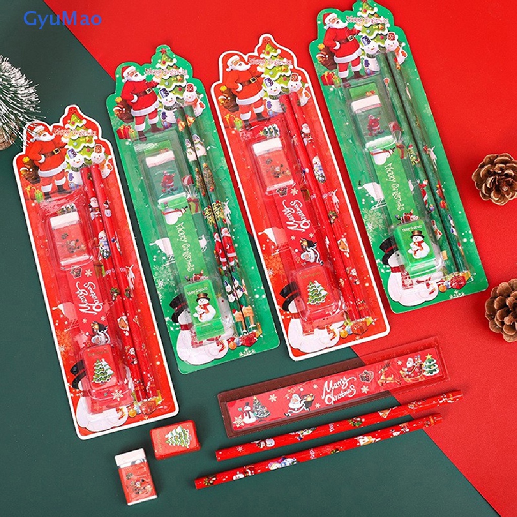Bộ 5 Dụng Cụ Học Tập Họa Tiết Giáng Sinh Dễ Thương