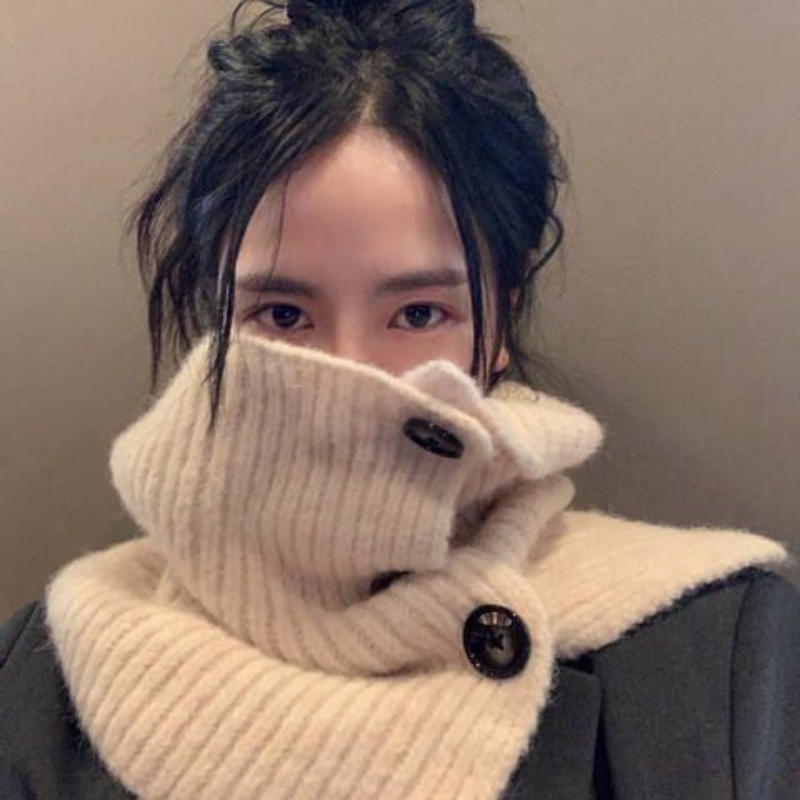 Khăn Choàng Cổ Cao Màu Trơn Thời Trang Thu Đông Hàn Quốc Mới Cho Nữ