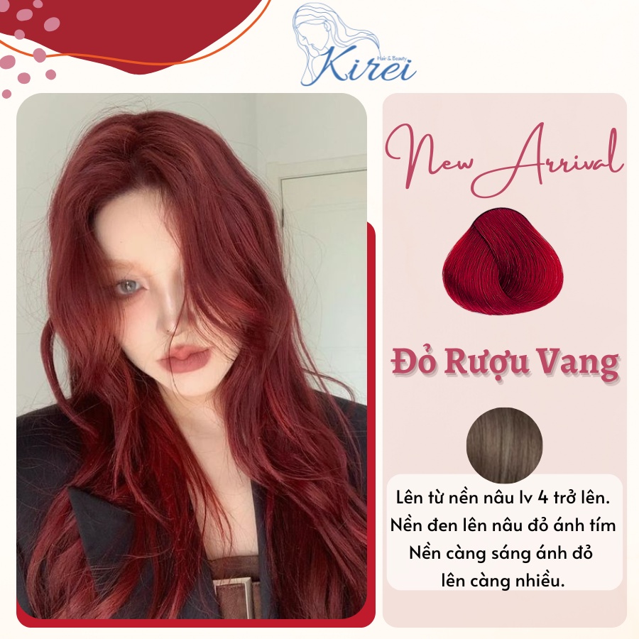 Thuốc Nhuộm Tóc Màu ĐỎ RƯỢU VANG Không Cần Tẩy | Kirei Hair, Kireihairs, KIREIHAIR