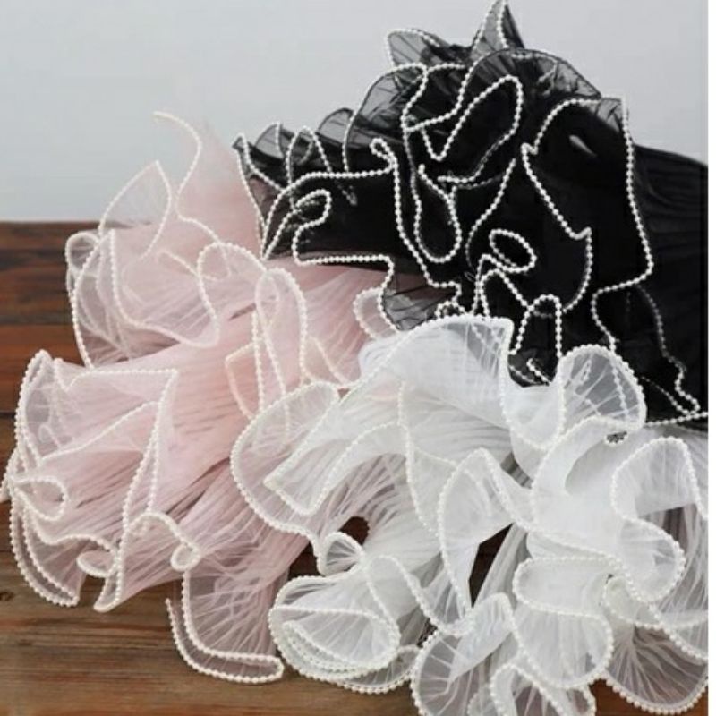 Voan Sóng Dập Ly Viền Ngọc Gói Hoa, Giấy Gói Hoa