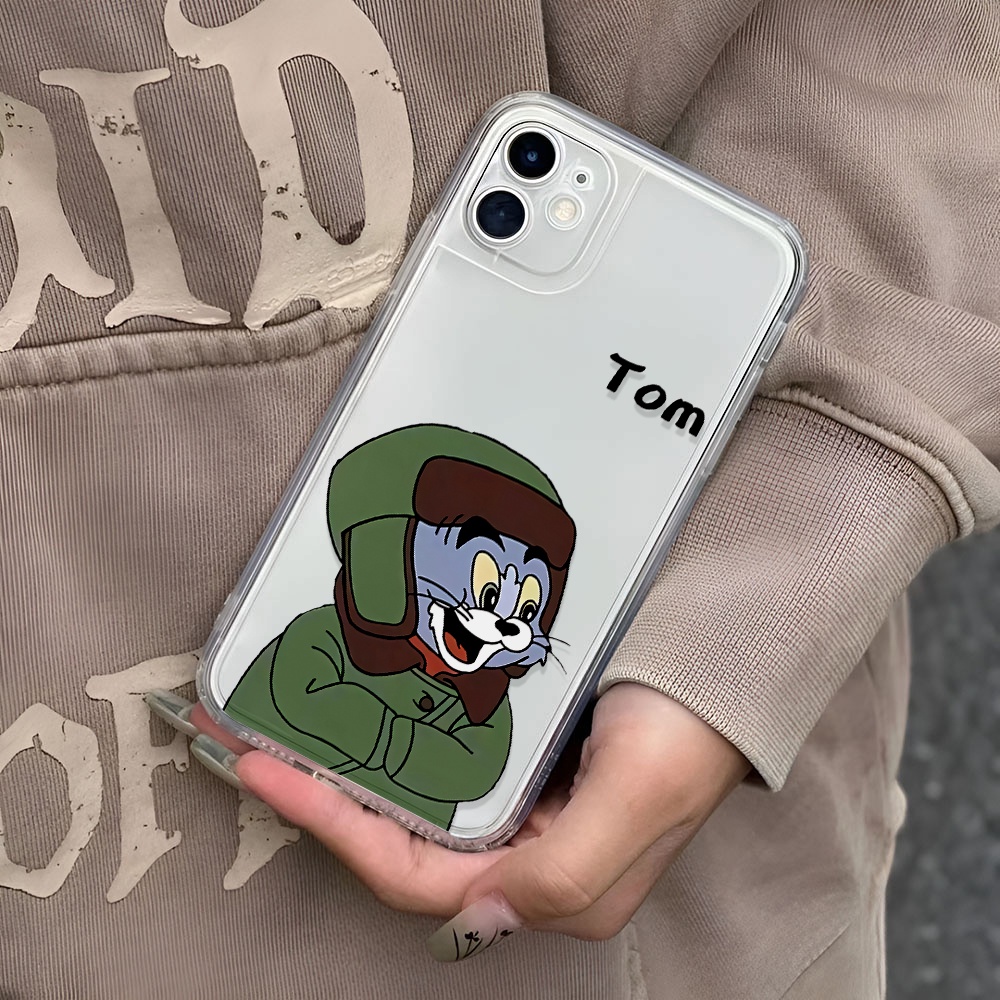 Ốp Điện Thoại Trong Suốt Hình Mèo Và Chuột Cho iphone 14 pro Max 11 13 12 7Plus X XS Max